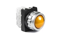 H Series Plastic with LED 12-30V AC/DC Yellow 30 mm Pilot
